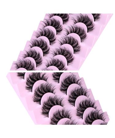 wiwoseo Eyelashes Natural Wispy Fluffy Faux Mink Lashes Fluffy Curly 3D Effect 16MM Fluffy Short Mink Lashes Fake Eyelashes 10 Pairs Pack - Buy Online on GoSupps.com