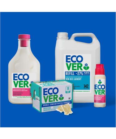 Ecover Universal Capsule Laundry Detergent Liquid Laundry Detergent in Capsules Fights Stains from 20 Degrees Lilac & Rose Scent 18 Washes - Buy Online on GoSupps.com