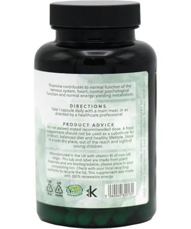 B1 Thiamine 250mg - 90 Vegan Capsules | Premium Quality | International Shipping Available - Buy Online on GoSupps.com