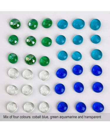Hisredsun 290 Pcs Mixed Color Glass Pebble Stones - 1.35kg Decorative Vase Fillers & Aquarium Gems - 17-20mm Flat Marble Pearls - Buy Online on GoSupps.com