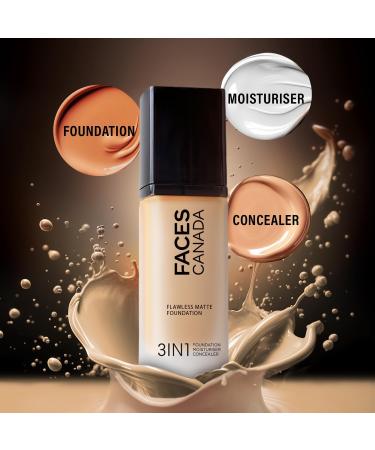 The-FACES-CANADA' Flawless Matte Cream Foundation Warm Natural 021 30 ml 3-in-1 12 Hour Hydration Full HD Matte Coverage Lightweight Anti-Ageing - Buy Online on GoSupps.com