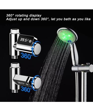 LED Display Shower Thermometer - Water Temperature Monitor for Kids & Adults | G1/2 Faucet Clear LED Screen (5 to 85  - Buy Online on GoSupps.com