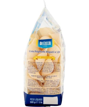  De Cecco CONCHIGLIONI RIGATI N 126 500GR - ITALIAN ARTISANAL PRODUCT - Buy Online on GoSupps.com