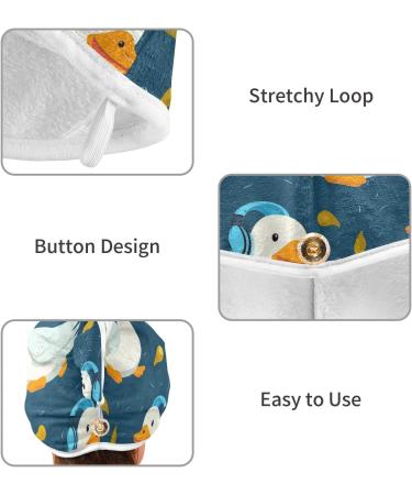 White Duck Hair Towel 2 Pack | Super Absorbent Quick Dry Hair Turbans | Best Hair Drying Towel for Women & Girls - Buy Online on GoSupps.com