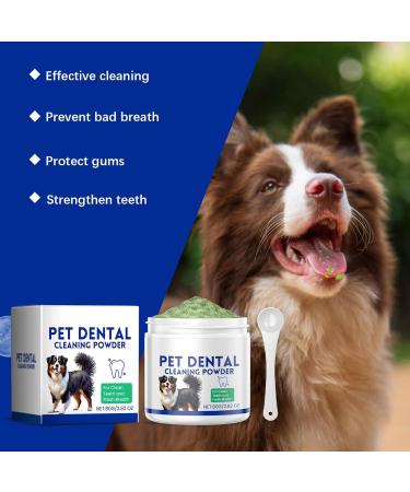 Dog Teeth Cleaning Powder - 80g Gentle Green Powder Dog Stain Remover | Dog Breath Freshener Teeth Care Products Safe Plaqueoff Powder for All Dog Types - Buy Online on GoSupps.com