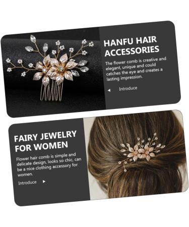 Beavorty flower hair comb bride hair comb clip wedding guest gold headband shiny metal headband bridal headdress sparking hair hoops crystal wedding headdress decorate Miss manual - Buy Online on GoSupps.com