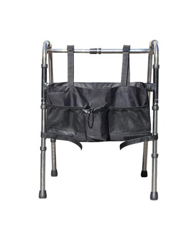 Walker Bags for Seniors Large Capacity Hands Waterproof Detachable Adjustable Tote Organizer with Thermal Compartments Hook & Loop Gifts for Elderly(Black/Purple) 12b