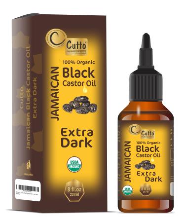 Organic Extra Dark Jamaican Black Castor Oil (8 Fl.oz/237 ml)  Traditional & Typical Handmade Roasted Castor Beans I Good For Plenty Of Hair And Skin Health I Best For Dry  Damaged Hair & Split Ends
