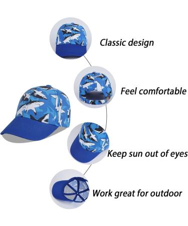 LANGZHEN 100% Cotton Kids Baseball Cap Hat | Adjustable Sun Hat for Girls Boys | S Black Shark - Buy Online on GoSupps.com