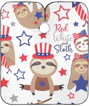 Waterproof Barber Cape - Patriotic Sloth & Cheetah Haircut Bib for Men & Women | Unisex Hair Cutting Cape - International Shipping Available - Buy Online on GoSupps.com