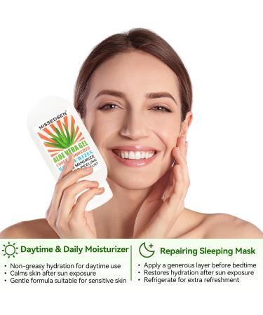 MISSEDSEN Pure & Organic Aloe Vera Gel for Sunburn Relief After Sun Lotion for Face & Body Skin Care Daily Facial Moisturizer & Acne Spot Treatment 7 OZ - Buy Online on GoSupps.com