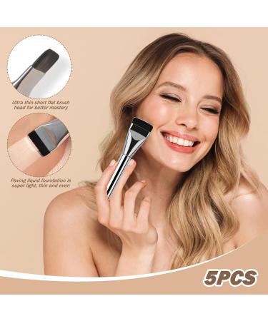 Flat Makeup Brush Flat Brush 5PCS Liquid Brush Streak-Free Ultra Thin Concealer Brush for Liquid Cream Powder Buffing - Buy Online on GoSupps.com