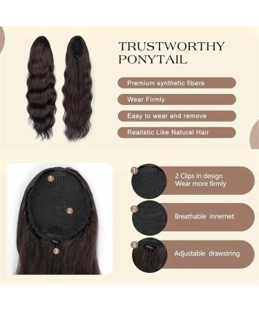 Ponytail Extension Black Wave Ponytail for Black Women Synthetic Long Wavy Ponytail Hair Synthetic Drawstring Ponytail Clip in Hairpiece Ponytail Hair Extension(Black) - Buy Online on GoSupps.com