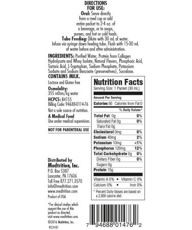 Medtrition NoCarb Neutral Packets 1 Fl Oz (Pack of 25) - Sugar-Free Liquid Nutrition Supplement - Buy Online on GoSupps.com