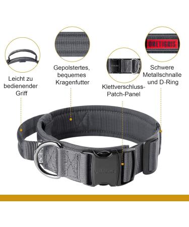 OneTigris Dog Collar with Metal Buckle for Dogs - Durable Grey LL Dog Collar for Ultimate Comfort & Style - International Shipping Available - Buy Online on GoSupps.com