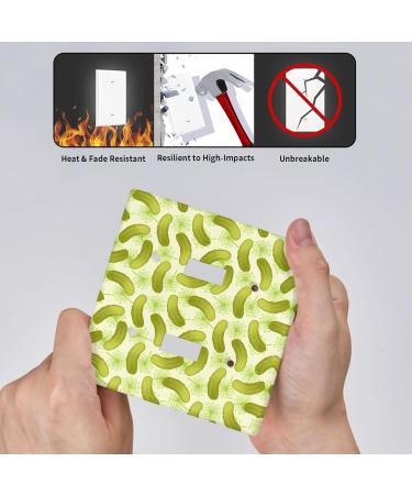 Wall Plate Sushi Dill Pickles picture Toggle Light Switch Covers Decorator 2 Gang Outlet Plate Durable 4.5X4.5 in - Buy Online on GoSupps.com