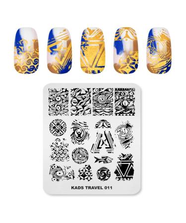 KADS Nail Art Stamping Plates Set Image Template Stencils Pattern with Stamping Plates Holder Case Organizer (TR011)