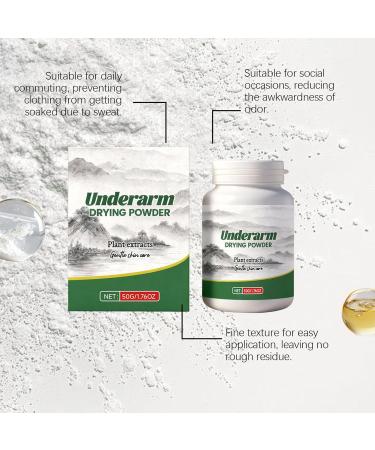  Generisch Antiperspirant powder 50g absorbs perspiration for underarms against sweating in hot weather suitable for women men travel business conferences - Buy Online on GoSupps.com