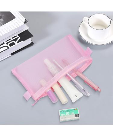 Classycoo Mesh Pen Bag 5 PCS Zipper Mesh Pencil Bags Multifunctional Makeup Bag A-5 Colors - Buy Online on GoSupps.com