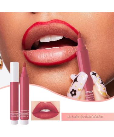 Lip marker: liquid lip stain marker long-lasting lip pencil waterproof lip stain | Moisturizing and smudge-proof lip makeup for women - Buy Online on GoSupps.com