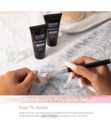 Buy Rosalind 2 Colors Pink White Poly Nail Gel 30ml - Quick Extension Acrylic Nail Gel for Beginners & Professionals - UV LED Nail Extension DIY Set - Buy Online on GoSupps.com