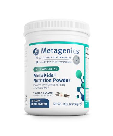 Metagenics MetaKids Nutrition Powder - Kids Multivitamin Powder with Prebiotics DHA Protein & Amino Acids* - Complete Protein - Non GMO Gluten Free Vanilla 14.32 Ounce (Pack of 1)