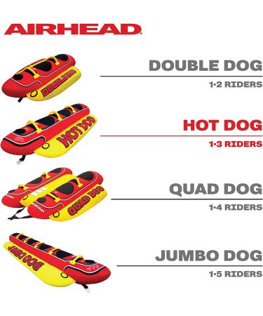 Airhead Hot Dog Towable Tube for Boating | 1-5 Rider Options - Buy Online on GoSupps.com