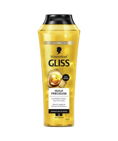 Schwarzkopf - GLISS - Nutrition Shampoo - Precious Oil - Silicone Free - Nourishes - Provides Softness & Shine - Dry & Coarse Hair - 100% Stronger Hair - Normal Care - 250ml