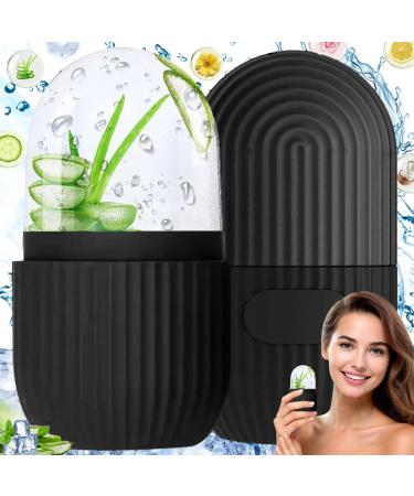Ice roller face Ice Roller Face Silicone Ice Roller Face Ice Roller reusable ICE scooter face for smooth eyes pore illuminate skin (black)
