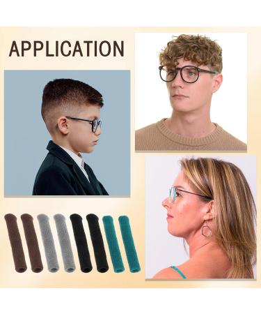 4-Pack Black & Gray Glasses Hinge Covers - Anti-Slip Comfort Control for Sunglasses & Reading Glasses - Elastic Knitted Cotton - Buy Online on GoSupps.com