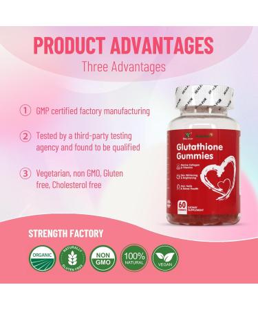 Wins Town Glutathione Gummies 1000mg, Rich in Marine Collagen & Vitamins, Skin Whitening & Brightening, 60 Count - Buy Online on GoSupps.com