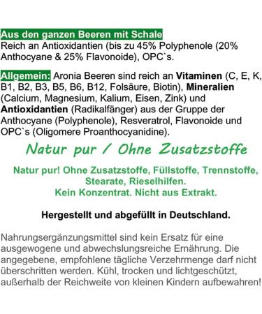 Aroniabeans OPC + Antioxidants + Vitamins C E K | Immune Support | Pure Nature No Additives - 360 Capsules (3x120) - Germany - Buy Online on GoSupps.com