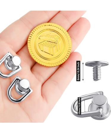 12 Pcs D Ring Stud Screw Ball Post Head Buttons for Wallet Strap Shoe - Silver - Buy Online on GoSupps.com