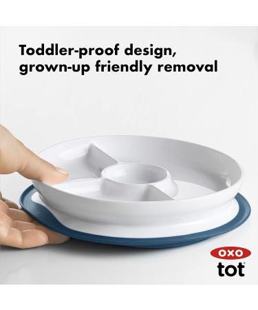 OXO Tot Stick & Stay Suction Divided Plate | Navy Blue | Best Child-Friendly Dinnerware for Easy Mealtime - Buy Online on GoSupps.com