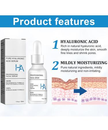 Pure Hyaluronic Acid Serum for Face Face Moisturizer Anti Aging Hydrating Serum for Face Brightening Firming Hydrating for Dry Skin (3 Pcs) - Buy Online on GoSupps.com