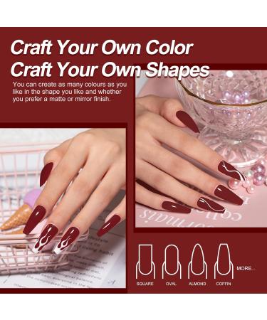Mobray 60g Poly Nail Gel - Burgundy Maroon Acrylic Gel for Thickening Nail Beauty | Professional Salon & DIY Manicure Gift for Women - Buy Online on GoSupps.com