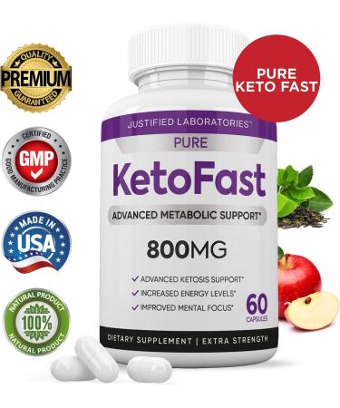 Pure Keto Fast Pills - Advanced BHB Ketogenic Supplement for Ketosis - 120 Capsules (60 Count per Bottle) - Exogenous Ketones for Men and Women - Pack of 2 - Buy Online on GoSupps.com