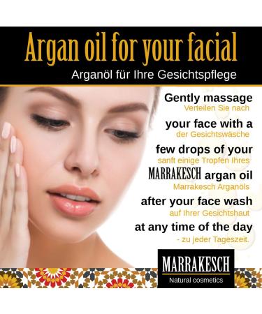Marrakech Organic Argan Oil 100ml - Cold-Pressed 100% Pure Vegan Facial & Body Oil | Anti-Aging Skincare & Hair Treatment - Buy Online on GoSupps.com