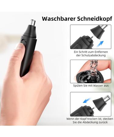 Rechargeable Ear and Nose Hair Trimmer for Men & Women - Dual Edge Blades Easy Clean Black - International Shipping - Buy Online on GoSupps.com