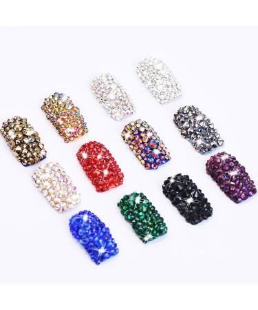 3000-Piece Nail Art Stones Kit - Multicolor Horse Eye & Black Gemstones for Stunning Nail Decorations - Buy Online on GoSupps.com