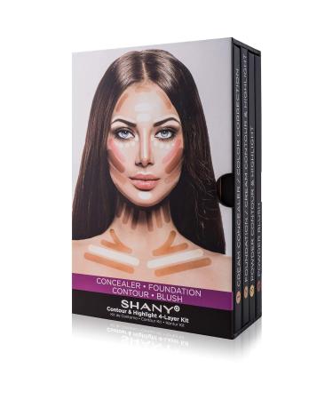 SHANY 4-Layer Contour & Highlight Makeup Kit - Concealer Color Corrector Foundation Contour Blush Palettes for Flawless Look - International Shipping Available - Buy Online on GoSupps.com