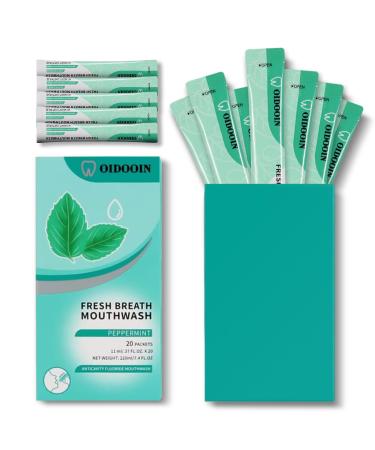 Mouthwash Travel Size Individually Wrapped Fresh Breath Mouthwash Mild Mint Flavor Office Travel Dating Essentials Mouthwash (0.37 Fl OZ(Pack of 20)) 0.6 Fl Oz (Pack of 20)