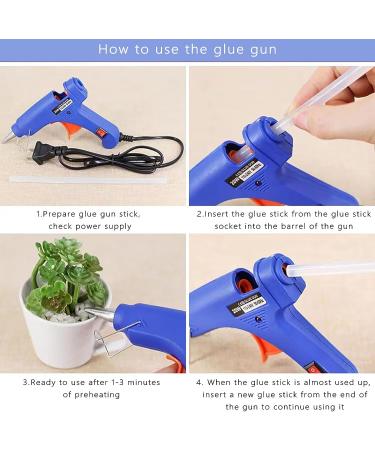 ZFYOUNG Mini Hot Glue Gun Set - 10 Glue Sticks Included | 20w Blue Hot Glue Gun for Quick Repairs, Artist DIY Art, and Home Projects - Buy Online on GoSupps.com