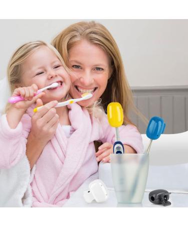 4 Pack Travel Toothbrush Head Covers - Protective Plastic Caps for Manual & Electric Toothbrushes - Portable Brush Pod Case for Home, Travel, & School - Yellow, Blue, Grey - Long-lasting Toothbrush Protection - Buy Online on GoSupps.com