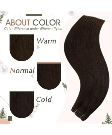 Runatur 50cm Brown Real Hair Extensions - 100g Smooth Dark Brown Human Hair Treats #2 for Sew-in Style - International Shipping Available - Buy Online on GoSupps.com