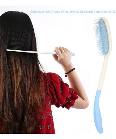 Lightweight Long Handle Soft Comb and Brush Non-slip Comfortable Handle Hairbrushes Easy to use for the elderly(white) - Buy Online on GoSupps.com