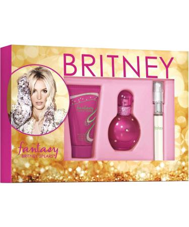 Britney Spears Fantasy 3 Pc. Gift Set (1 x EDP Spray 1 oz + 1 x Fantasy EDP Spray 0.33 oz + 1 x Britney Spears Work Your Magic Body Souffle 1.7 oz)