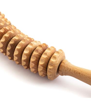 Ribnican Anti-Cellulite Massage Roller - Wooden Maderotherapy Massager with Handle - 40 cm | International Shipping - Buy Online on GoSupps.com