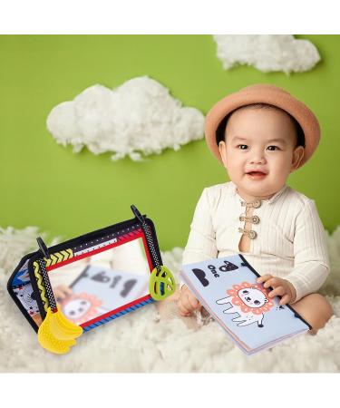 Jenilily Black and White Tummy Time Mirror Toy | High Contrast Infant Cloth Book | Soft Touch and Feel Teether | For Babies 4-12 Months | Perfect Baby Gift - Buy Online on GoSupps.com