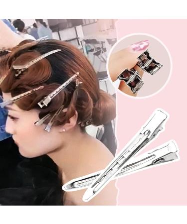 24 Packs Duck Bill Clips 3.5 Inches Rustproof Metal Alligator Curl Clips with Holes for Hair Styling Hair Coloring (Silver) - Buy Online on GoSupps.com